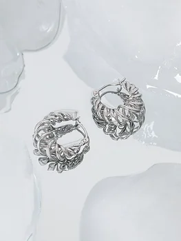 Argint 925 cu Cercuri Cercei cu Margele de Lichidare Croissant Design Pentru Femei Gotic Minimalist Bijuterii Bileklik Joias Ouro 18k