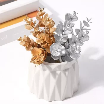 Aur, Argint Plante Artificiale Frunze Pentru Home Decor Camera de Mătase, Flori False DIY Meșteșug Accesorii Masă Decoratiuni de Nunta