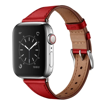 Autentice din piele subțire banda curea pentru apple watch seria 1 2 3 4 5 iwatch watchbands 38mm 42mm benzi de 40mm 44mm curele