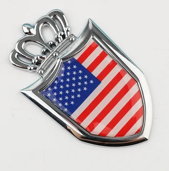 Auto 3D din Metal Crom Statele Unite ale americii de Pavilion Coroana Scut Emblema, Insigna Decalcomanii Autocolant Auto Accesorii Auto