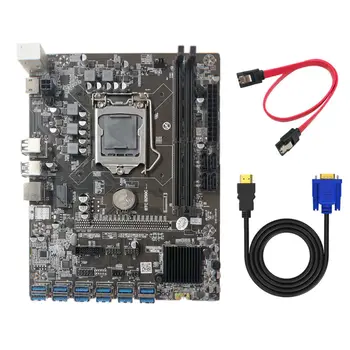 B250C Miniere Placa de baza cu HD de la Cablu VGA+Cablu SATA 12 PCIE pentru USB3.0 GPU Slot LGA1151 Suport DDR4 RAM pentru BTC
