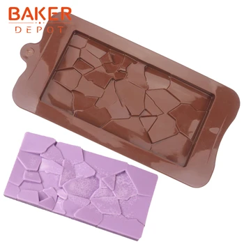 BAKER DEPOZIT Break-Apart Matrite de Ciocolata Alimente Grad Silicon Non-Stick de Proteine Bar de Energie Forme de Dreptunghi de Sticlă Spartă Model