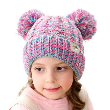Baby Hat Infant Toddler Căciuli Cablu Tricot Pom Pom Urechi De Iarna Capac Pălărie Copii Doublle Palarie Fete Baieti Iarnă Tricot Capac De Schi Pom Hat