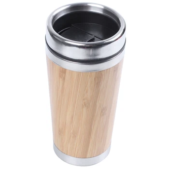 Bambus Ceașcă De Cafea Din Otel Inoxidabil De Cafea Halbă De Călătorie Cu Etanșe De Acoperire Izolate De Cafea De Însoțire Cupa Reutilizabile Cupa