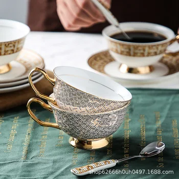 Bone China cană cafea și farfurie Europene set retro Phnom Penh ceramice ceai ceasca de cafea ceasca de ceai rosu cupa acasa