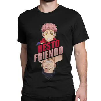 Bărbați Femei Jujutsu Kaisen Besto Friendo T Shirt Anime 100% Bumbac Îmbrăcăminte Umor Maneca Scurta Guler Rotund Tees T-Shirt de Vara