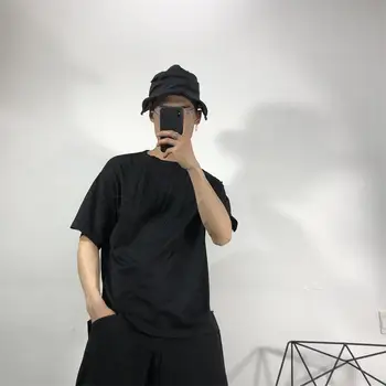 Bărbați Mânecă Scurtă T-Shirt de Vară Nouă Personalitate Gaura Design coreeană Japoneză Hip Hop Street Casual Pierde Dimensiunea Jumătate Maneca