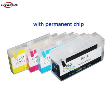 CISSPLAZA 4buc Reumplere Cartuș de cerneală compatibile Pentru HP 950 951 Pro 8100 8600 8680 8615 8625 cu chip de permanentă