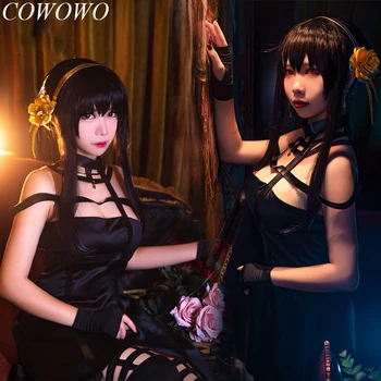 COWOWO Anime! SPY×FAMILIE Yor Falsificator Costum Joc Drăguț Rochie Frumoasă Uniformă Cosplay Costum Petrecere de Halloween, Joc de Rol Tinuta Femei