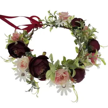 Camellia Rose Bud Coroane de Flori Tiare Bentițe Romantic Dulce Gardland Femeile Nunta Accesorii de Par pentru Mireasa, domnisoarele de Onoare