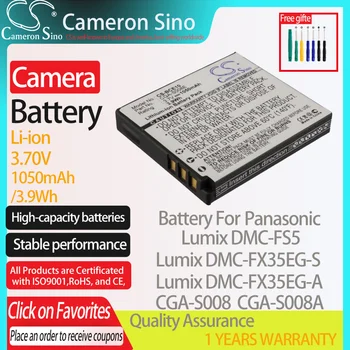 CameronSino Baterie pentru Panasonic Lumix DMC-FS5 DMC-FX35EG-S DMC-FX35EG-UN Lumix DMC-FX35EG-K se potriveste Leica BP-DC6 aparat de fotografiat baterie