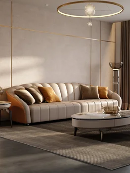 Canapea de piele acasă living moda design avansat sentiment de lux vilă mare lumină de lux canapea de piele