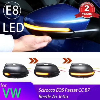 Capac negru Dinamic Semnalizare Semnalizare cu LED-uri pentru Volkswagen VW Scirocco, Passat CC Eos Jetta Beetle Lumina
