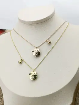 Cat noroc 2020 moda populare electrocardiograma pandantiv colier femeile iubesc forma colier pandantiv bijuterii accesorii din oțel