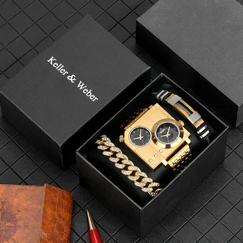 Ceas de Barbati Curea din Otel Inoxidabil Sport Ceas de mână de Moda de Lux pentru Omul Soțul Diamante Bratara Seturi de Cadouri Reloj Hombre Para