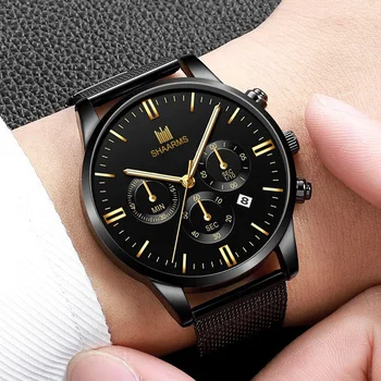 Ceasuri Barbati 2022 Moda De Lux Mens De Afaceri Ceas Ultra Subțire Subțire Plasă Din Oțel Inoxidabil Curea Cuarț Încheietura Ceas Reloj Hombre