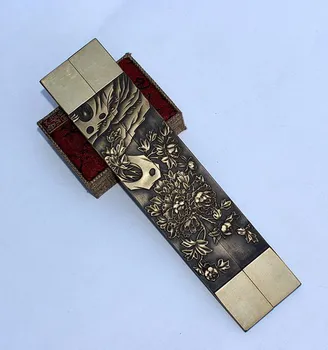 China colecție de alamă gravură de mână floare bujor greutate hârtie O pereche