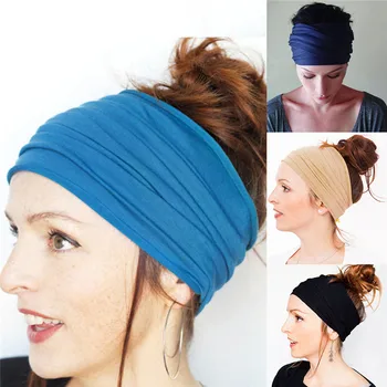 Clasic Moale Benzile De Păr Pentru Femei Solide Sport Bentita Yoga Turban Headwrap În Aer Liber Arcuri Cap Trupa De Fete Accesorii De Par