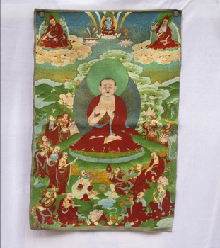Colectie Tradiționale de Budism Tibetan din Nepal Thangka de Buddha picturi ,de dimensiuni Mari Budismul brocart de mătase pictura p002718