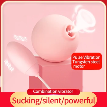 Combinație Vibrator Vaginal Mingea Pentru Femei Puternice Fraier 10 Frecvență Vibratoare Ouă Impermeabil Puls Suge Adult Jucarii Sexuale