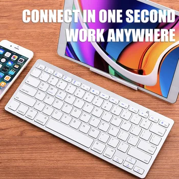 Compatibil Bluetooth Wireless Keyboard 78 taste Office Pentru ipad Tableta Telefon Compatibil Tastatura și Mouse-ul Pentru Mac OS, iOS, Android