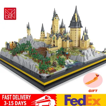 Compatibil cu Lego MOC Filmul Castle Seria Școala de Magie Magie Streetview Arhitectura Constructii Blocuri de Modele de Jucării pentru Băieți