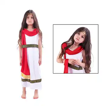 Copii Copil Roman Greacă greacă Athena Zeita Cosplay Costum pentru Fete Fantasia Infantil Halloween Purim Mardi Gras Rochie de Petrecere