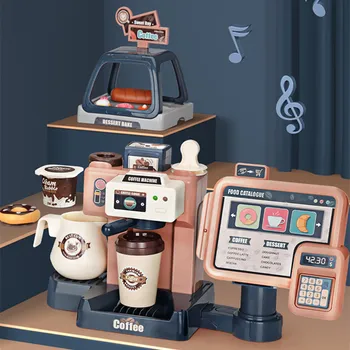 Copiii Mașină de Cafea Jucărie Set Pretinde Bucătărie de jucărie Jucării de Simulare de Alimente Pâine Tort de Cafea de Cumpărături de marcat Jucarii cadou