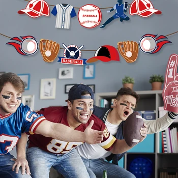 Copil de Dus Sport Baseball Banner Happy Birthday DIY Petreceri Copii de Perete Baseball Agățat Bunting Copii Petrecere Decoratiuni