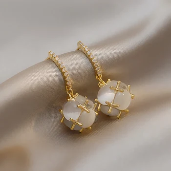 Coreeană nou design de moda bijuterii de cupru rafinat zircon incrustate opal mingea pandantiv elegant pentru femei partid accesorii de petrecere