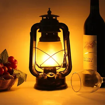 Creative LED Kerosen Lampă de Masă Industriale Retro Bar Pâlpâie Lampa Pentru Restaurant Cafenea KTV Reîncărcabilă Noptieră Lumina de Noapte