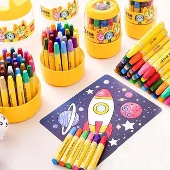 Creioane Colorate Creative Desene Animate 12/18/24/36 Culori Desen Non-Toxice Pastelurile De Ulei Copiii Student Creioane Pastel De Artă