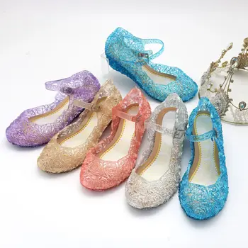 Cristal Sandale Fete Printesa Jeleu Pantofi Cu Toc Înalt Pentru Copii Petrecere În Costume De Dans Pantofi Wedge Pentru Femei Performanță Prop Pantofi 25-37