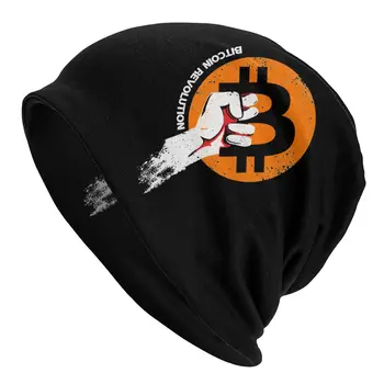 Crypto Cryptocurrency Bitcoin Logo-Ul Chelioși Căciuli Pălărie Rece Toamna Iarna Unisex Street Capace Adult Cap De Folie Capota Pălărie Tricot