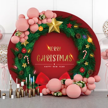 De Crăciun, Vâscul Cununa De Fundal Stele Mici Merry Christmas Party Glitter Decor Portret Fondul Poster Photocall