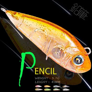 De MERS pe jos de PEȘTE 41MM 3.7 G Creion de Pescuit Nada se Scufunda 3D Ochii Japonia Greu Momeala apă Sărată Cârlig Înalte Bas de Pescuit Accesorii