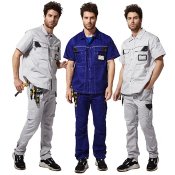 De lucru Uniforme de Vară-rezistent la Munca de Îmbrăcăminte Scurt-maneci Barbati Mecanic Reparații Auto Lucrător Haine Shirs și Pantaloni Costum