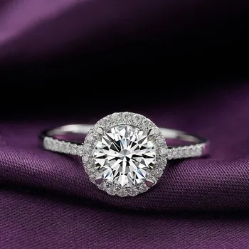 De lux Genial D Gradul de Culoare Moissanite Argint 925 1CT Propunere Eternitate de Logodna cu Diamant Inel de Mireasă Personaliza 18K