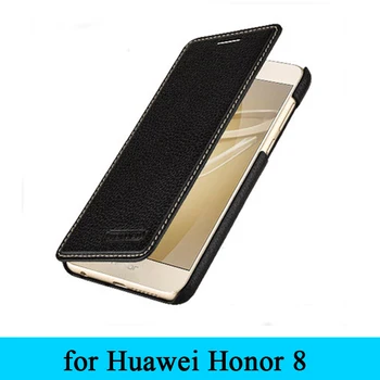 De înaltă Calitate, Suport Flip Telefon Caz 100% Real Coperta din Piele Sac de Piele pentru Huawei Honor 8 Honor8+Cadou