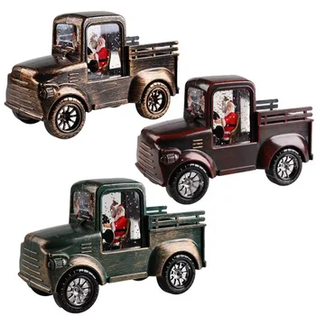 Decor de Epocă Camion Mini Camionul lui Mos Craciun Cu LED Jucarii Copii Desktop Ornamente de Crăciun, de Anul Nou Decorare