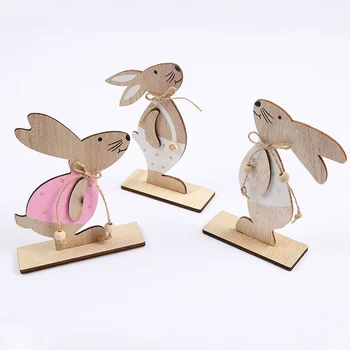 Decor de paști Easter Rabbit din Lemn Pandantiv Bunny Tabelul Sta Meserii DIY de Paște Decor Paste Fericit Decor pentru Casa