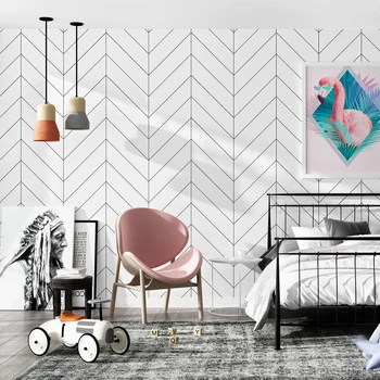 Decorative Nordic Alb și Negru Tapet cu Dungi Decor Acasă Uri Simple, Geometrice, Tapet Living, Dormitor Roll