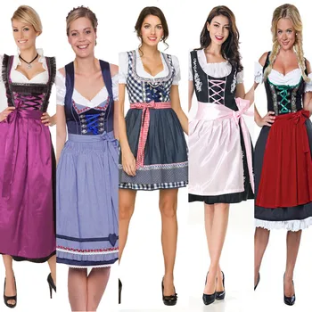 Deluxe Tradiționale Oktoberfest Dirndl Doamnelor Costum De Germania Bavaria Târfă De Lux Rochie De Bere Fata Rochie De Șorț Set Tinuta