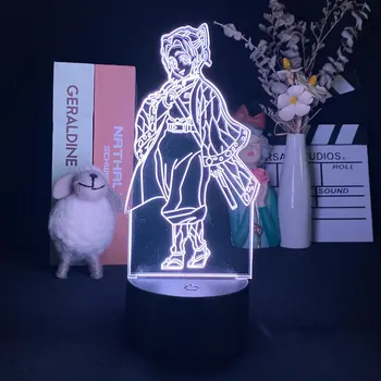 Demon Slayer Kochou Shinobu Anime Japonez 3D Lumina de Noapte Iluminat Ambiental Copii Cadou de Masă 3d Led Lampă Manga