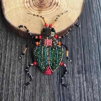 Design francez beetle margele brodate de mână de mătase India brosa brosa buiter, atât bărbații, cât și femeile