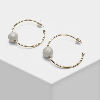 Design rotund moda simplu drop perla cercei