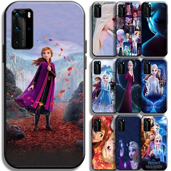 Disney Drăguț Frozen Elsa Anna Cazul în care Telefonul Pentru Huawei P40 P40 Pro Lite 5G Silicon Lichid Înapoi La Coque la Șocuri Coperta Moale