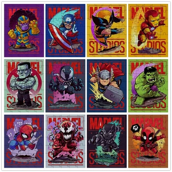 Disney Film Marvel Avengers 35 De Piese De Mini Puzzle-Uri De Desene Animate Spiderman, Iron Man, Hulk Decomprima Educative Jucarii
