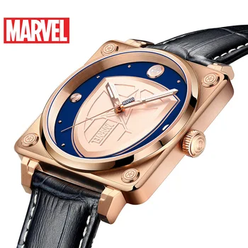 Disney Marvel cuarț ceas din piele cu tendință de agrement de afaceri de sport pătrat lumina de noapte ceas Rezistent la Apa 5Bar Aliaj
