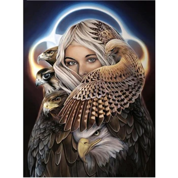 Diy,diamant pictura Frumusețea și vulturul imagine stras broderie animal icoana mozaic diamant rotund cusatura cruce burghiu plin